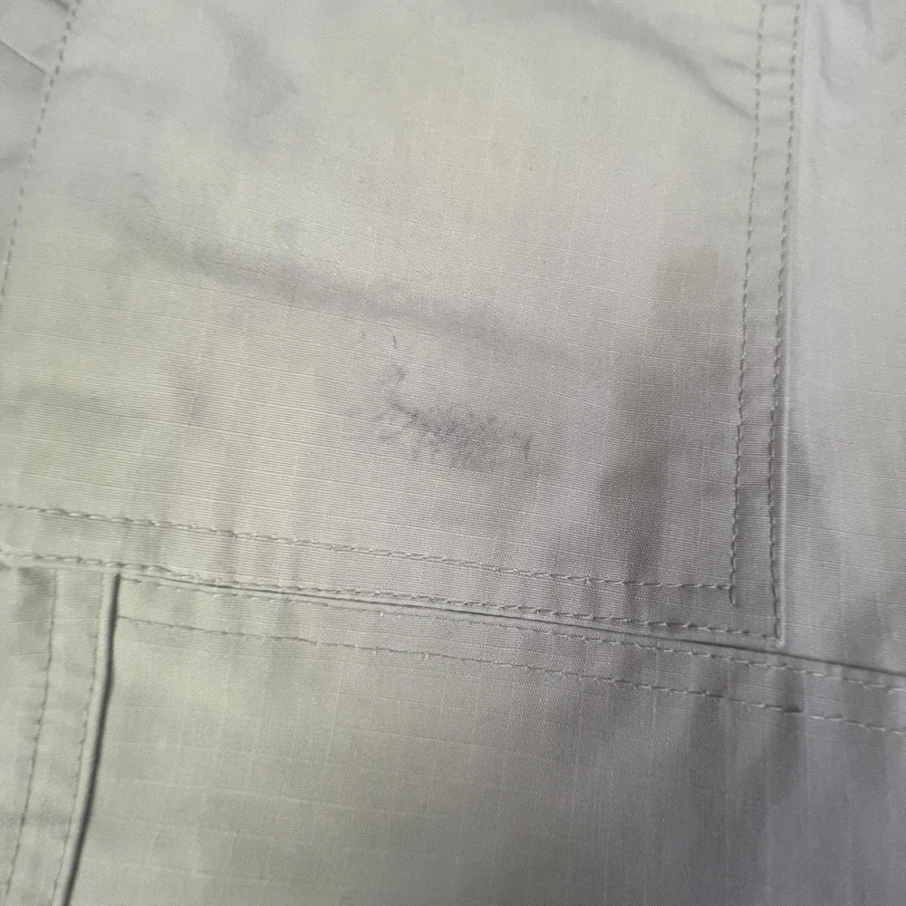 Mens Cargo Pants‎ 34x32 Beige Ripstop Flat Front Straight Leg Workwear Pockets